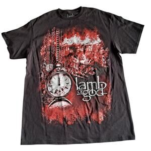 Lamb Of God Self Titled Album Cover T-Shirt Heavy Metal Band Black Men's Size L